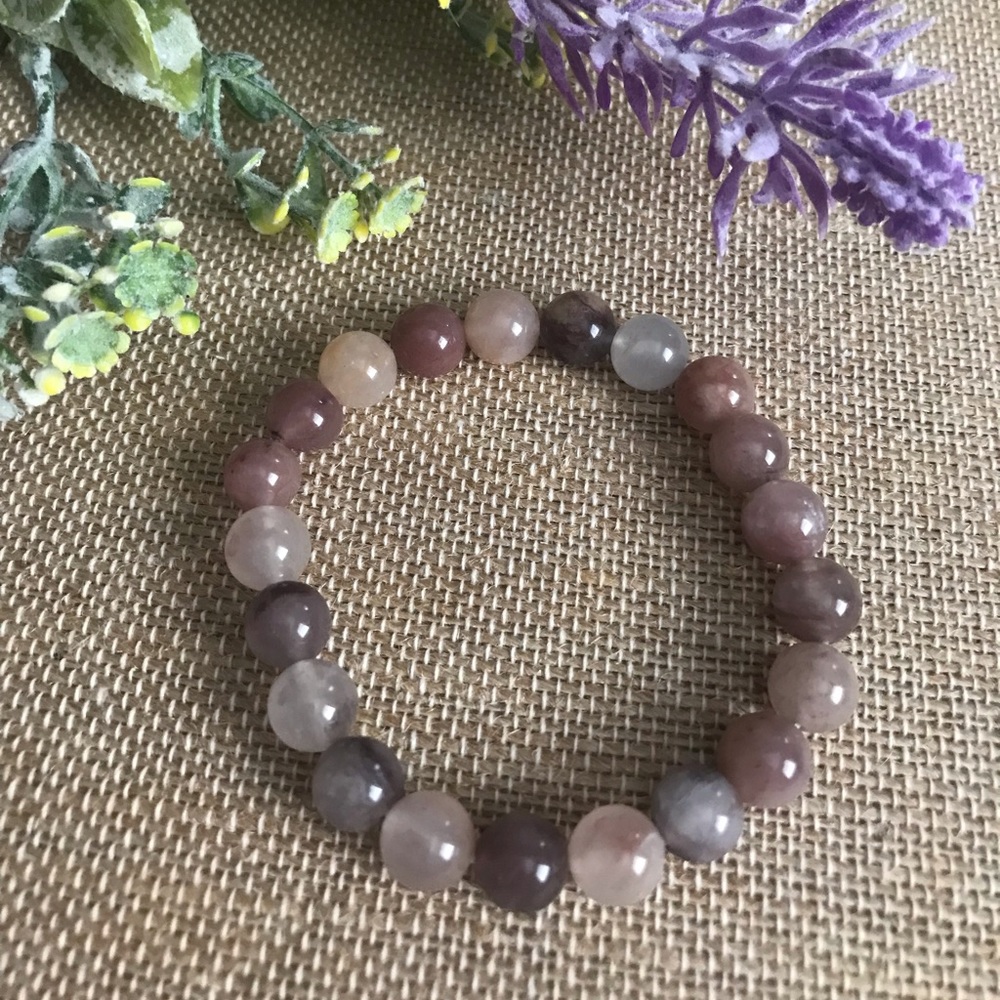Purple tourmaline crystal bracelet